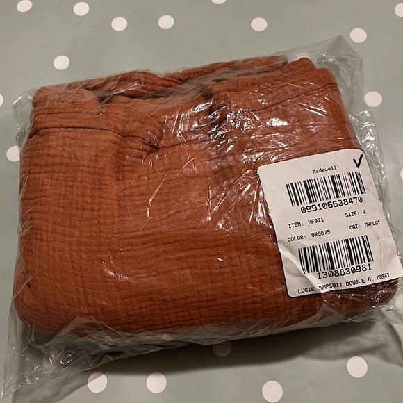 Madewell Lightspun Lucie Flutter Sleeve Jumpsuit ND921 Orange - Picture 6 of 8